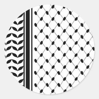 Sticker Rond Palestine Keffiyeh Motif Scarf