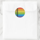 Sticker Rond Palestine LGBT Rainbow Keffiyeh Motif Scarf (Sac)
