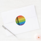 Sticker Rond Palestine LGBT Rainbow Keffiyeh Motif Scarf (Enveloppe)