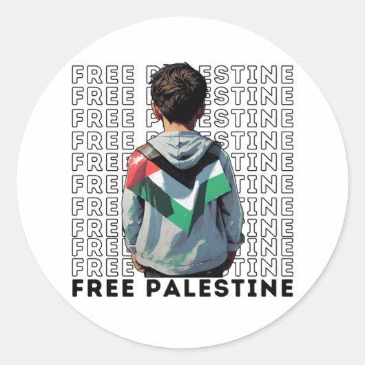 STICKER ROND PALESTINE LIBRE (Devant)