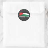 Sticker Rond PALESTINE LIBRE noir (Sac)