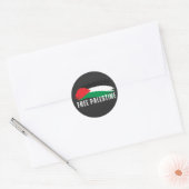 Sticker Rond PALESTINE LIBRE noir (Enveloppe)