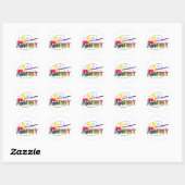 Sticker Rond Palette Artiste (Feuille)