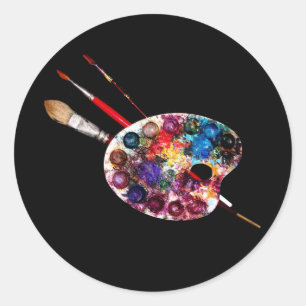 STICKER ROND PALETTE COULEUR DE L'ARTISTE
