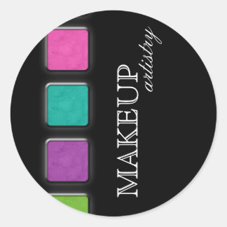 Sticker Rond Palette d'artiste maquillage spa de salon
