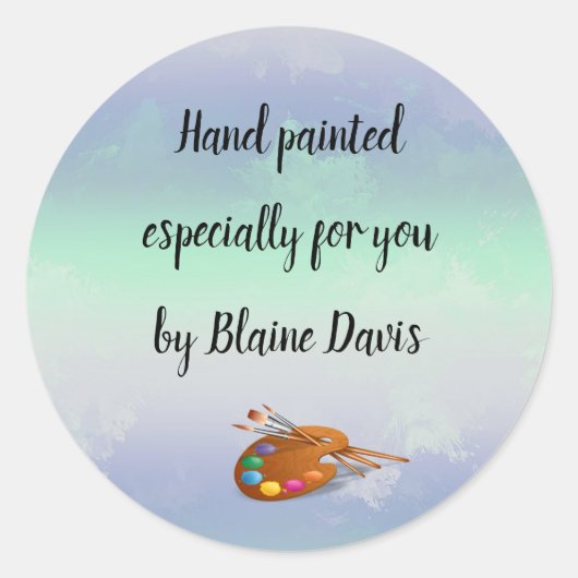 Sticker Rond Palette Peintres Éditables Particulièrement Pour V (Devant)