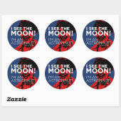 Sticker Rond Palin Voit La Lune ! (Feuille)