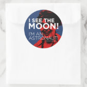 Sticker Rond Palin Voit La Lune ! (Sac)