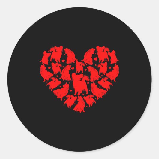Sticker Rond Pallon Dog Lover Funny Love Heart Pallon Valentine (Devant)