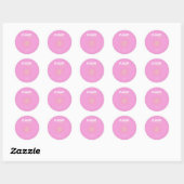 Sticker Rond Palm Beach, Art Rétro, Preppy, Art Rose, Rose (Feuille)