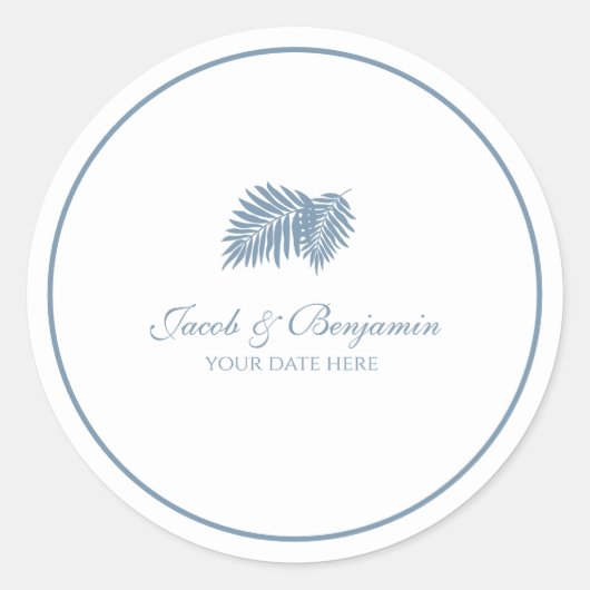 Sticker rond Palm Bleu (Devant)