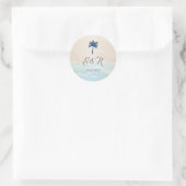 Sticker Rond Palm de Parties scintillant de plage tropicale (Sac)
