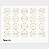 Sticker Rond Palm Leaf Botanical Yellow Mariage Adresse de reto (Feuille)