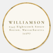 Sticker Rond Palm Leaf Botanical Yellow Mariage Adresse de reto (Devant)