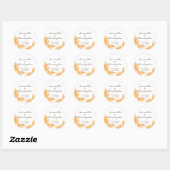 Sticker Rond Palm orange feuille mariage tropicale faveur phoqu (Feuille)