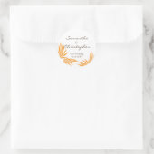 Sticker Rond Palm orange feuille mariage tropicale faveur phoqu (Sac)