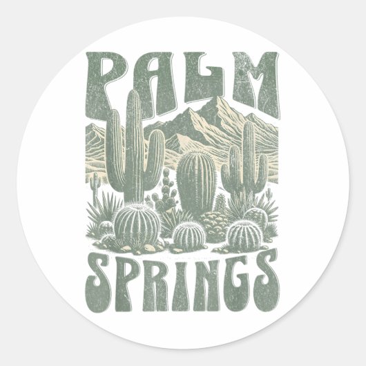 Sticker Rond Palm Springs _1 (Devant)