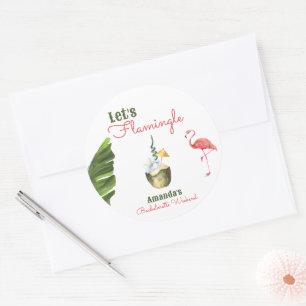 Sticker Rond Palm Springs Dernière Flamingle Bachelorette Party