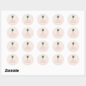 Sticker Rond Palm Tree Bachelorette Party Blush Favoriser (Feuille)