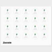 Sticker Rond Palm Tree Bachelorette Party Favoriser (Feuille)