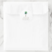 Sticker Rond Palm Tree Bachelorette Party Favoriser (Sac)