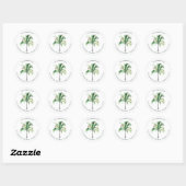 Sticker Rond Palm Tree Coastal Christmas Adresse de retour (Feuille)