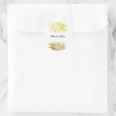 Sticker Rond Palm Tree Foliage or Foil Mariage Merci (Sac)