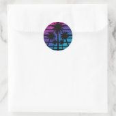 Sticker Rond Palm Tree Hawaiian Beach Vacances été (Sac)