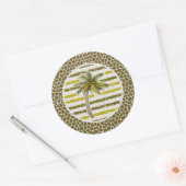 Sticker Rond Palm Tree Tropical (Enveloppe)