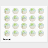 Sticker Rond Palm tropical Ocean Beach (Feuille)
