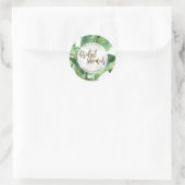 Sticker Rond palme de douche nuptiale feuille tropicale (Sac)