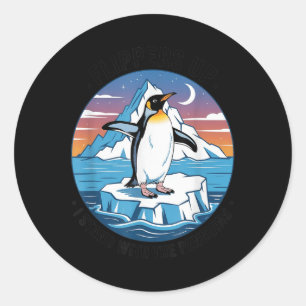 Sticker Rond Palmes En Haut Je Me Trouve Avec Les Pingouins