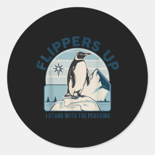 Sticker Rond Palmes En Haut Je Me Trouve Avec Les Pingouins Drô