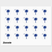 Sticker Rond Palmetto de Caroline du Sud (Feuille)