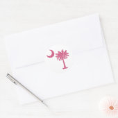 Sticker Rond Palmetto rose (Enveloppe)