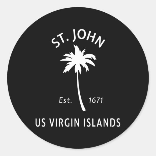 Sticker Rond Palmier de la plage St John Usvi (Devant)