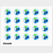 Sticker Rond Palmier du Wisconsin (Feuille)