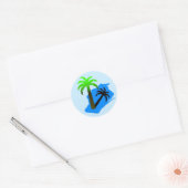 Sticker Rond Palmier du Wisconsin (Enveloppe)