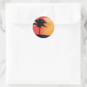 Sticker Rond Palmier tropical (Sac)