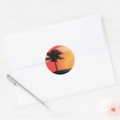 Sticker Rond Palmier tropical (Enveloppe)