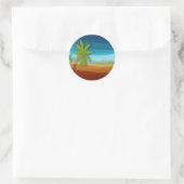 Sticker Rond Palmier tropical (Sac)