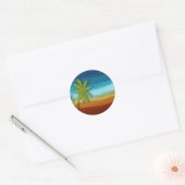 Sticker Rond Palmier tropical (Enveloppe)