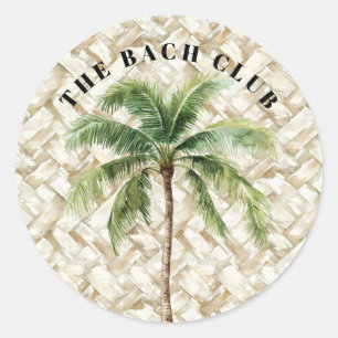 Sticker Rond Palmier tropical Club de plage