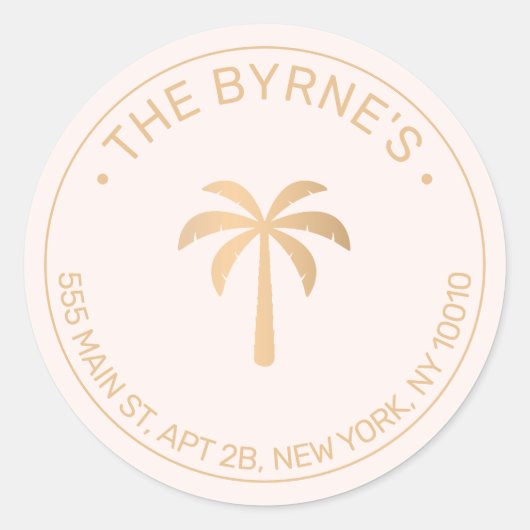 Sticker Rond Palmier tropical moderne (Devant)