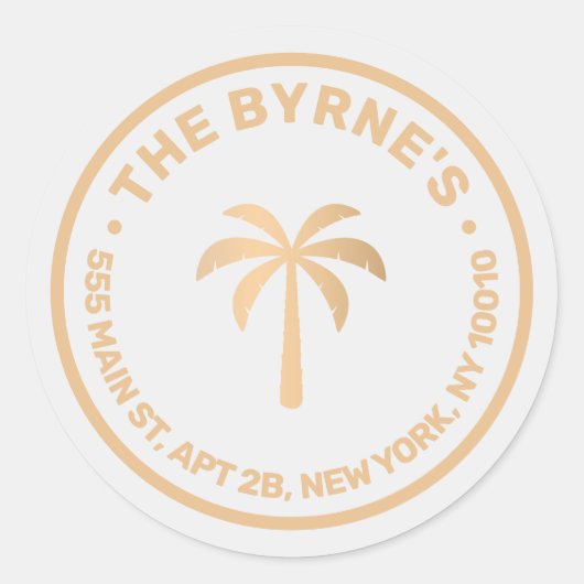 Sticker Rond Palmier tropical moderne (Devant)