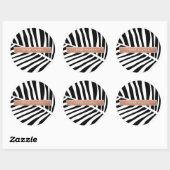 Sticker Rond PALMIER TROPICAL MODERNE FEAF mignon or rose blanc (Feuille)