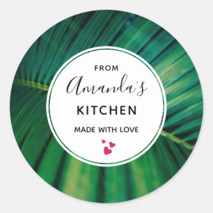 Sticker Rond Palmier vert Frond Nature Photo Cuisine