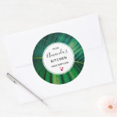 Sticker Rond Palmier vert Frond Nature Photo Cuisine (Enveloppe)