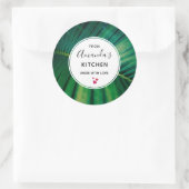 Sticker Rond Palmier vert Frond Nature Photo Cuisine (Sac)