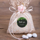 Sticker Rond Palmier vert sauvage Feuille Merci Mariage